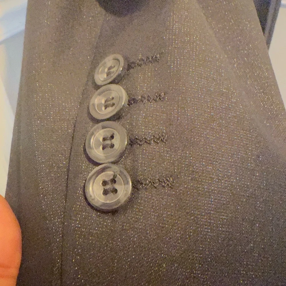 Vinci Vest & Sport Coat Blazer Men's 40L RN 114572‎ Metallic Black blazer vest